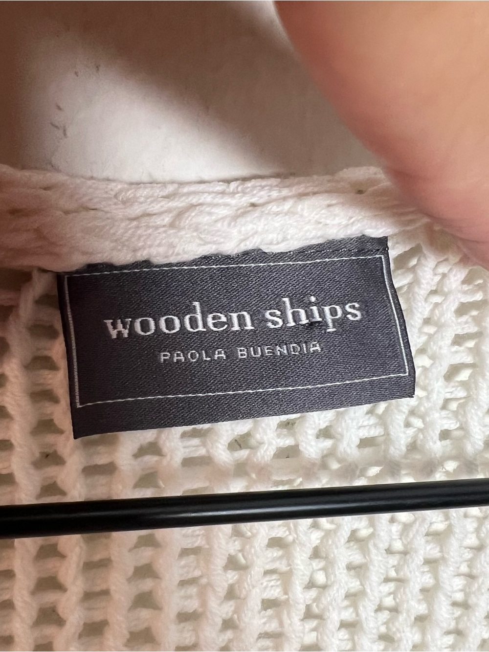 WOODEN SHIPS- Key West Crew Chunky Cotton Breaker White Size S/M - Picture 4 of 6